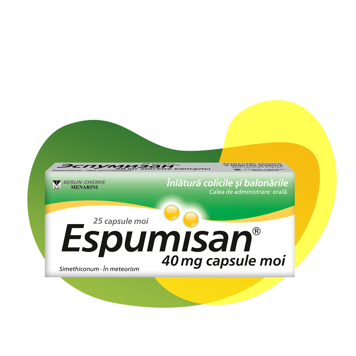 Packaging of Espumisan 40 mg Capsules